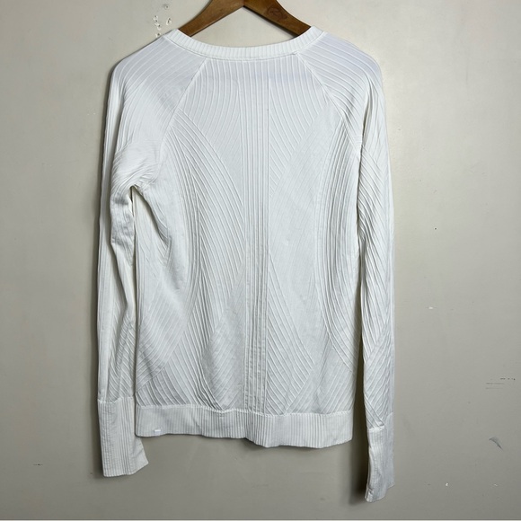 Lululemon Rest Less Pullover Aerial Current White Size 10 Athletic Stretch Top - Picture 7 of 15